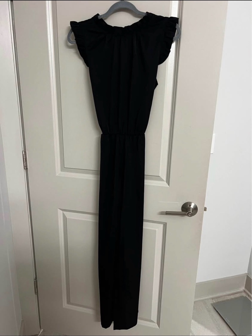 Black Ruffle Sleeve Jumpsuit